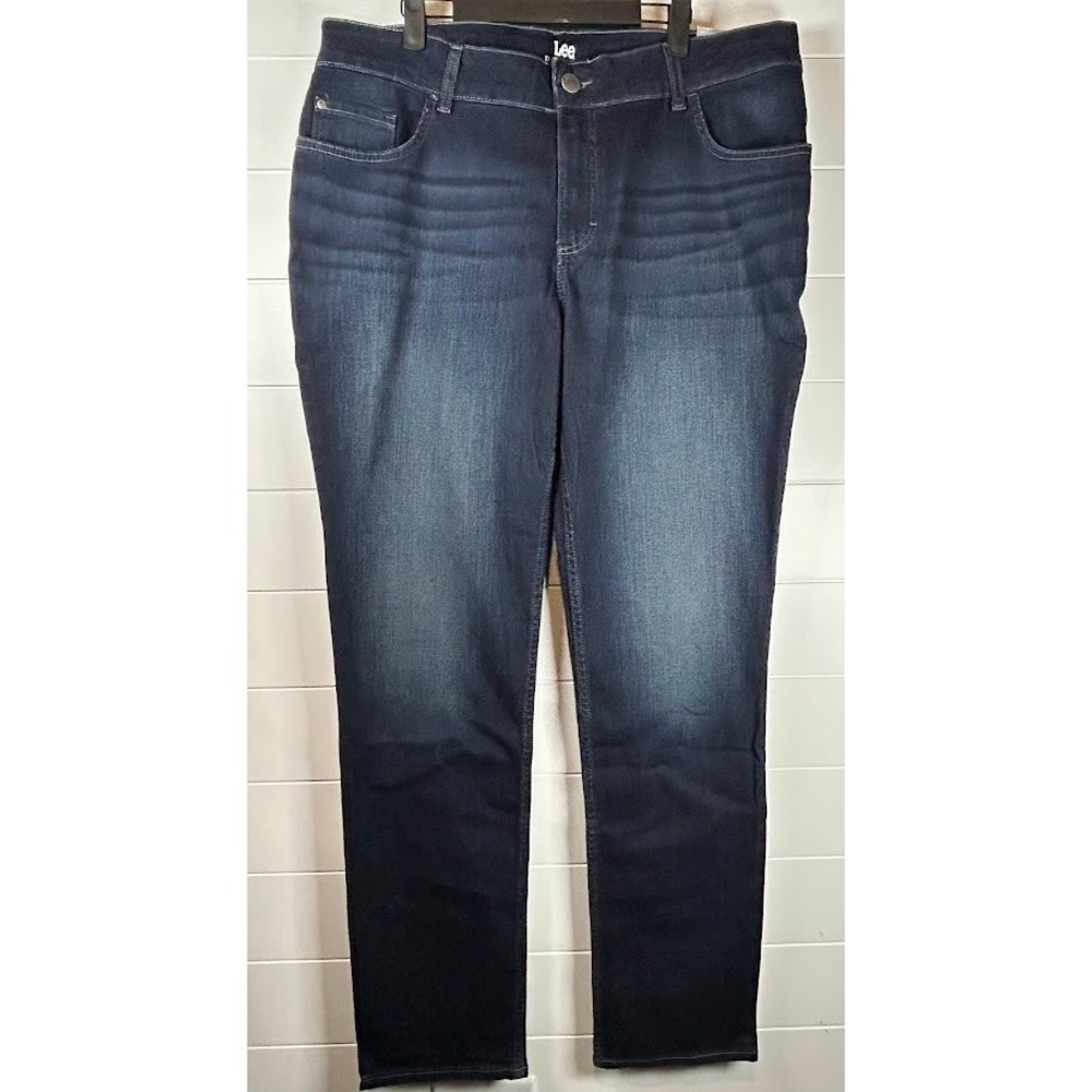 Lee Riders Indigo Women's Jeans 18W L Deep Dyed Comfort Stretch Denim New‎